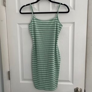 Shein mint green striped mini dress